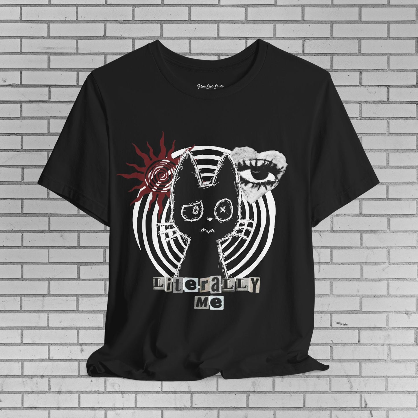 Dark Punk Cat Shirt - Sadcore Aesthetic Grunge Tee