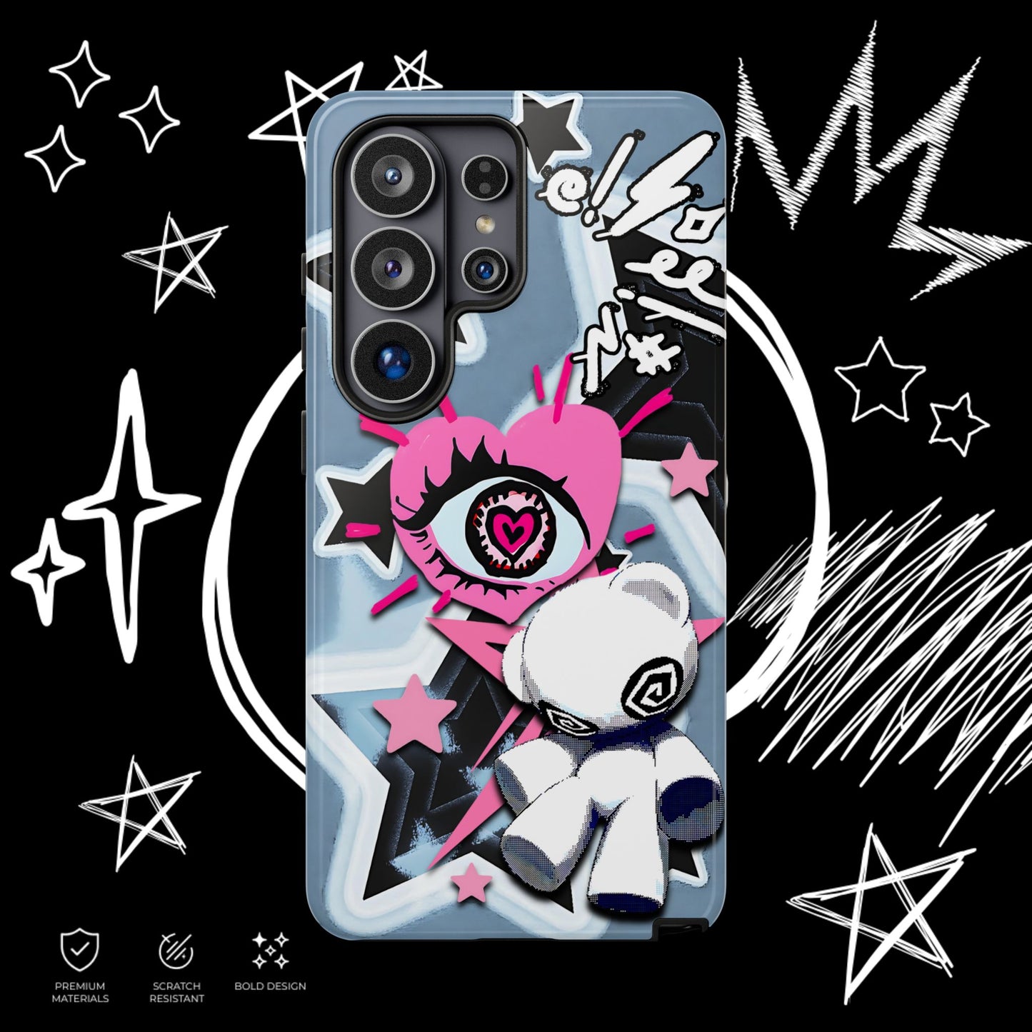 Kawaii Punk Phone Case | Pastel Alt Teddy Bear | NekoStyleStudio
