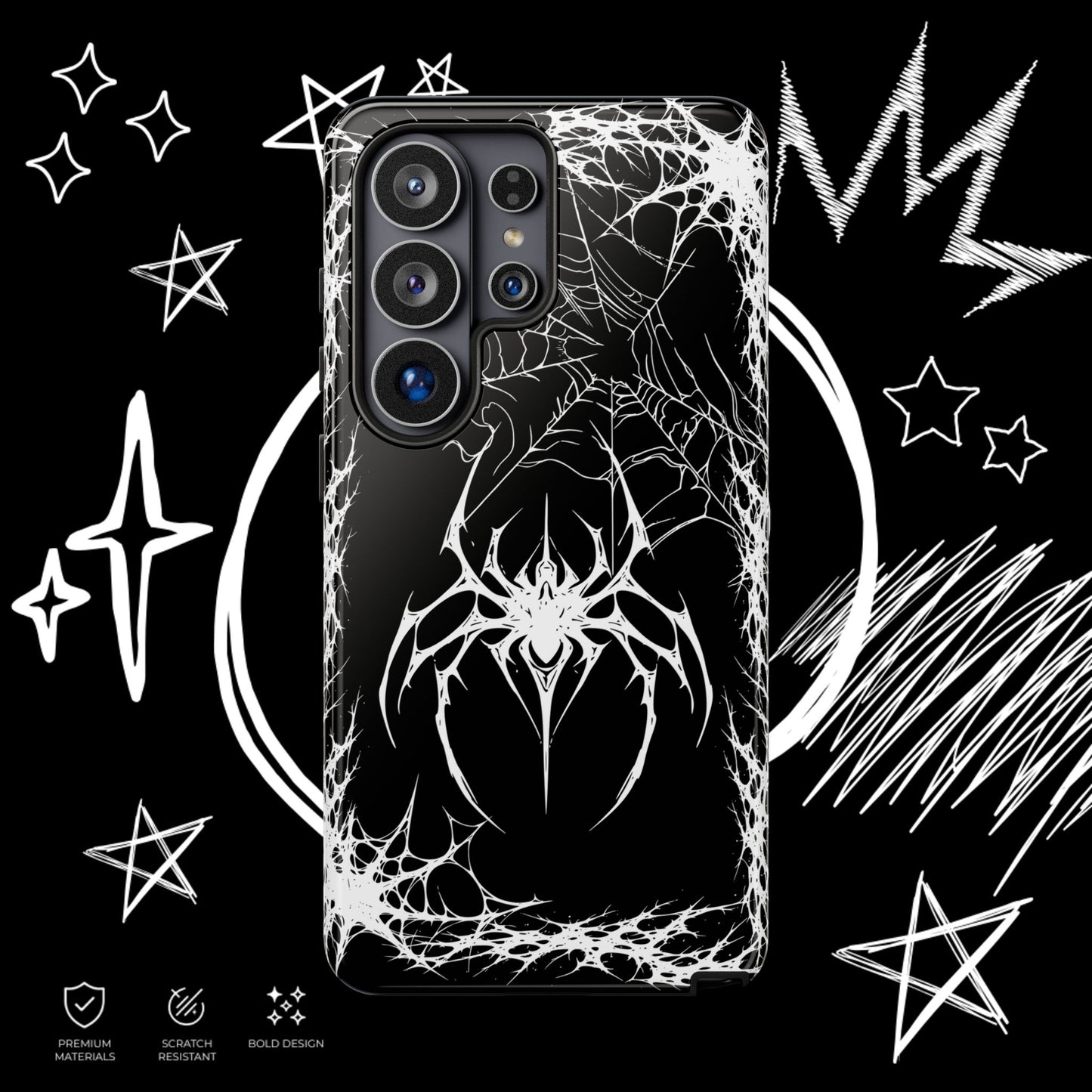 Gothic Spider Phone Case | Dark Aesthetic Web Design | NekoStyleStudio