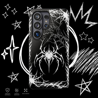 Gothic Spider Phone Case | Dark Aesthetic Web Design | NekoStyleStudio