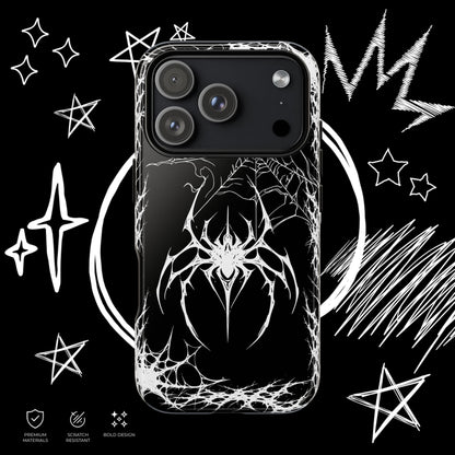 Gothic Spider Phone Case | Dark Aesthetic Web Design | NekoStyleStudio