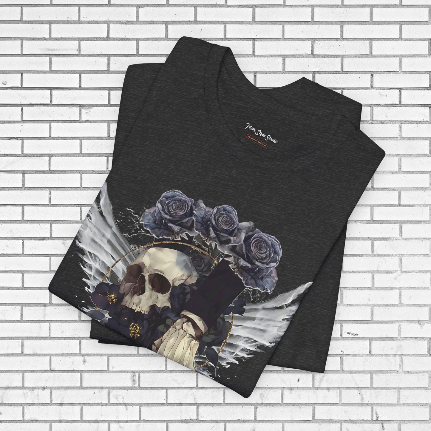 Gothic Skull Shirt - Dark Angel Skeleton Hand Graphic Tee