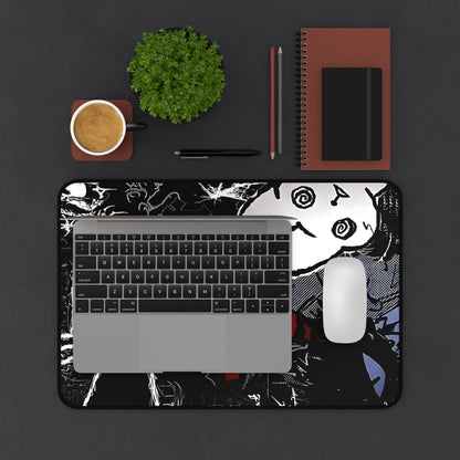 Dark Punk Anime Mousepad XL - Creepy Cat Gaming Desk Mat