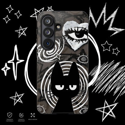 Gothic Cat & Mystical Eye Phone Case | Dark Punk | NekoStyleStudio