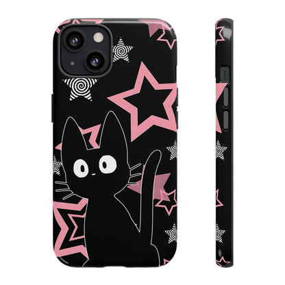 Cute Black Cat Phone Case - Kawaii Pastel Goth iPhone Cover