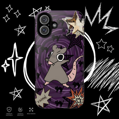 Karma Rat Phone Case – iPhone 17 – Glossy Finish | NekoStyleStudio