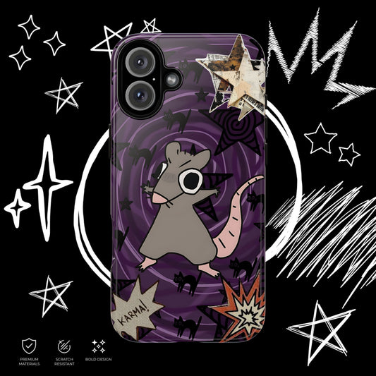 Karma Rat Phone Case – iPhone 17 – Glossy Finish | NekoStyleStudio