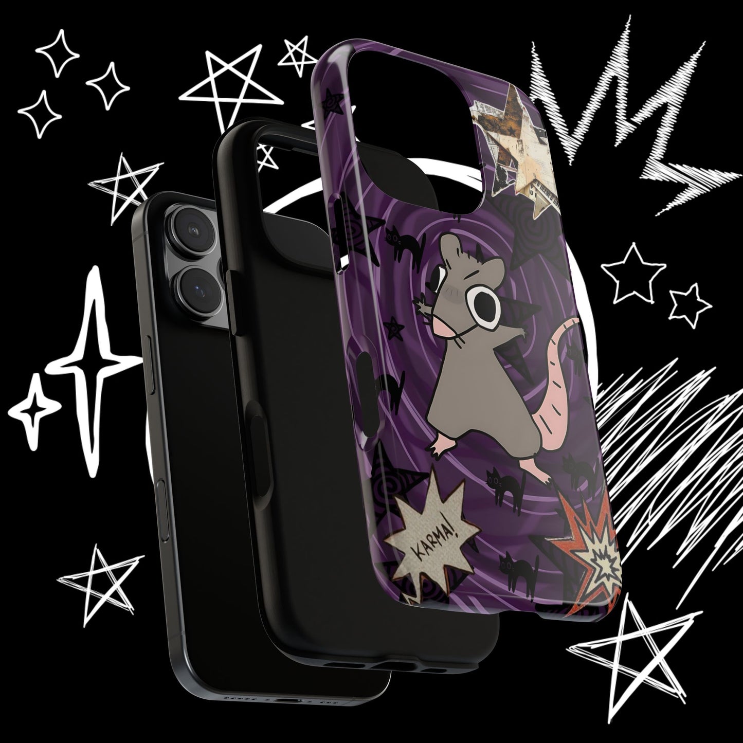Karma Rat Phone Case | Weirdcore Grunge Purple | NekoStyleStudio