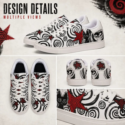 Black White Punk Cat Sneakers