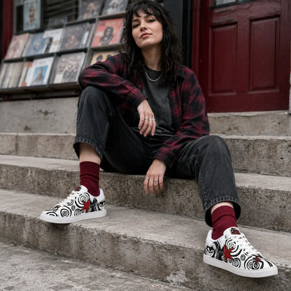 Black White Punk Cat Sneakers