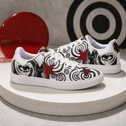 Black White Punk Cat Sneakers