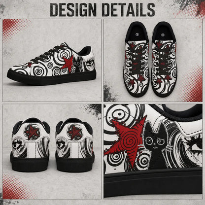 Black White Punk Cat Sneakers