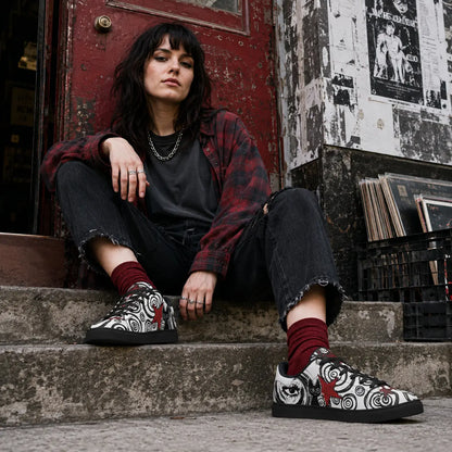 Black White Punk Cat Sneakers