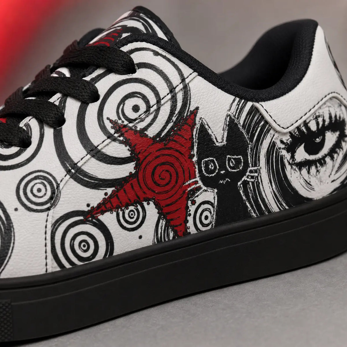 Black White Punk Cat Sneakers