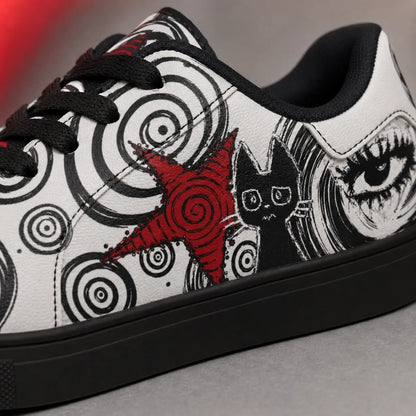 Black White Punk Cat Sneakers