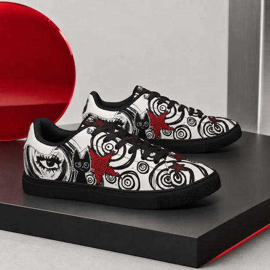 Black White Punk Cat Sneakers