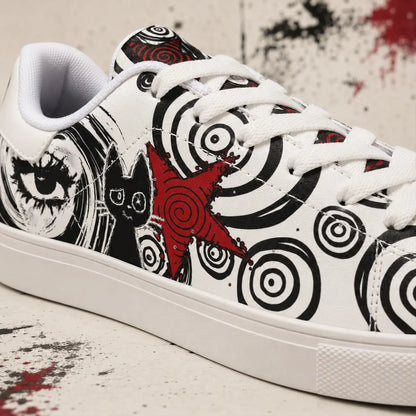 Black White Punk Cat Sneakers