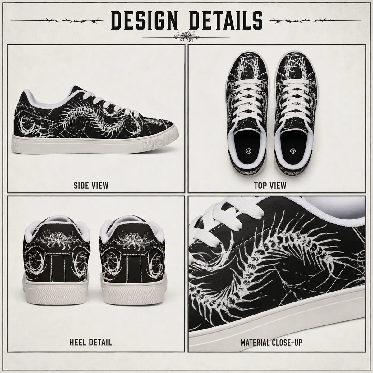 Black Gothic Centipede Sneakers