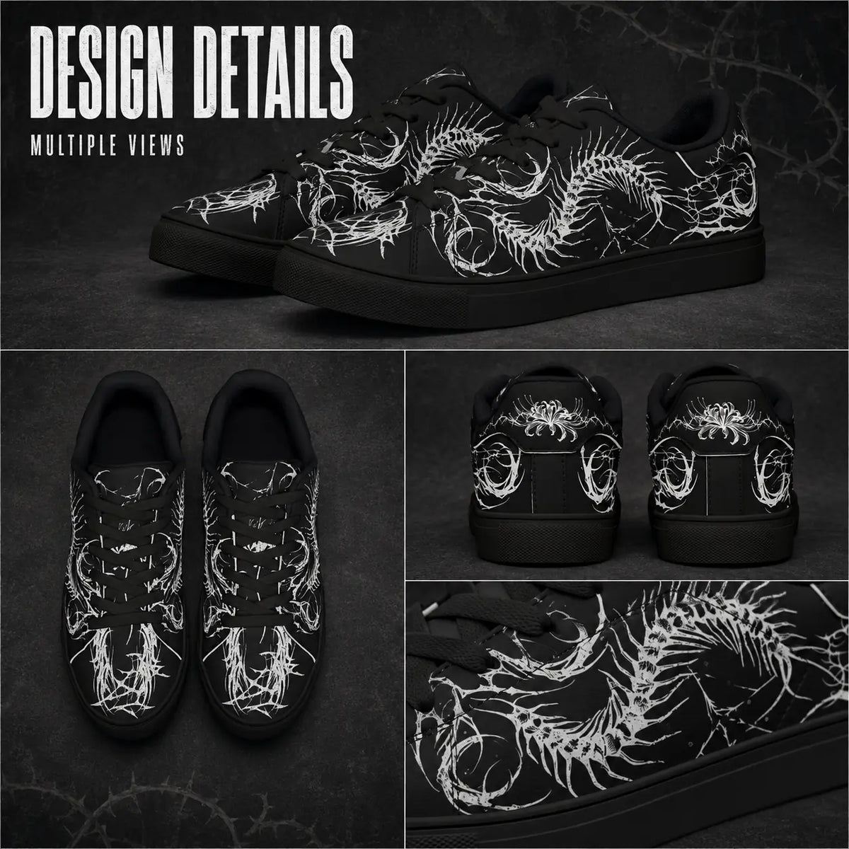 Black Gothic Centipede Sneakers