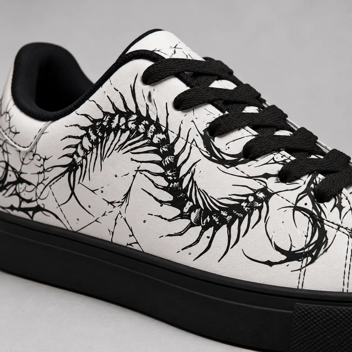 White Gothic Centipede Sneakers