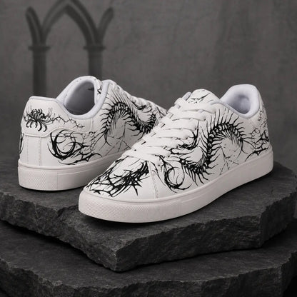 White Gothic Centipede Sneakers