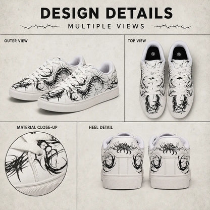White Gothic Centipede Sneakers