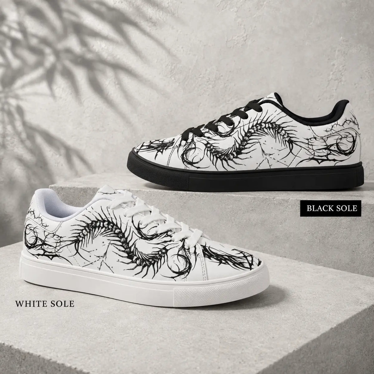 White Gothic Centipede Sneakers