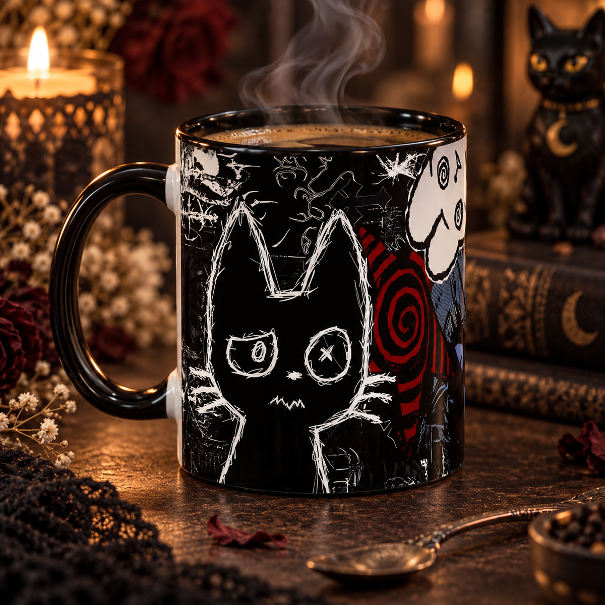 Dark Punk Cat Mug