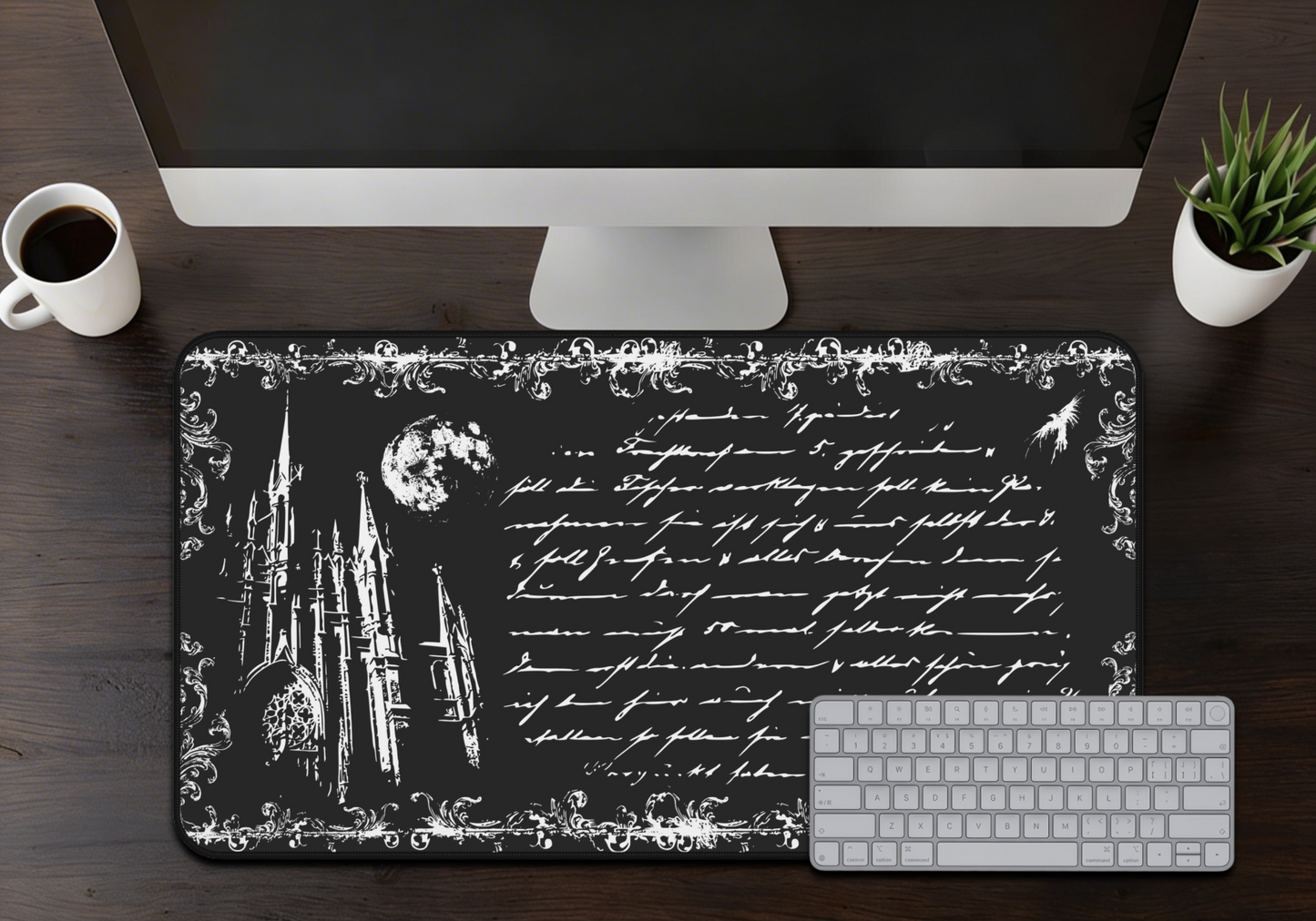 Gothic Castle Mousepad - Dark Academia Desk Mat for Gamers & Fantasy Lovers