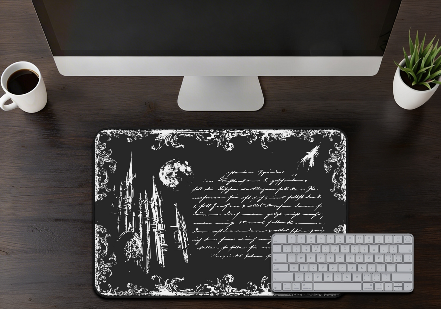 Gothic Castle Mousepad - Dark Academia Desk Mat for Gamers & Fantasy Lovers
