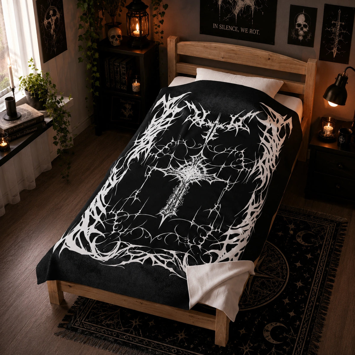 Gothic Cross Velveteen Blanket