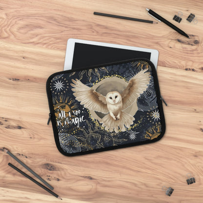 Celestial Owl Laptop Sleeve — Witchy Mystic Case