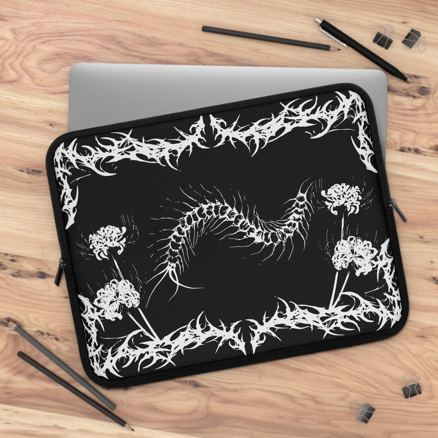 Gothic Centipede Laptop Sleeve — Dark Alt Art Computer Cover