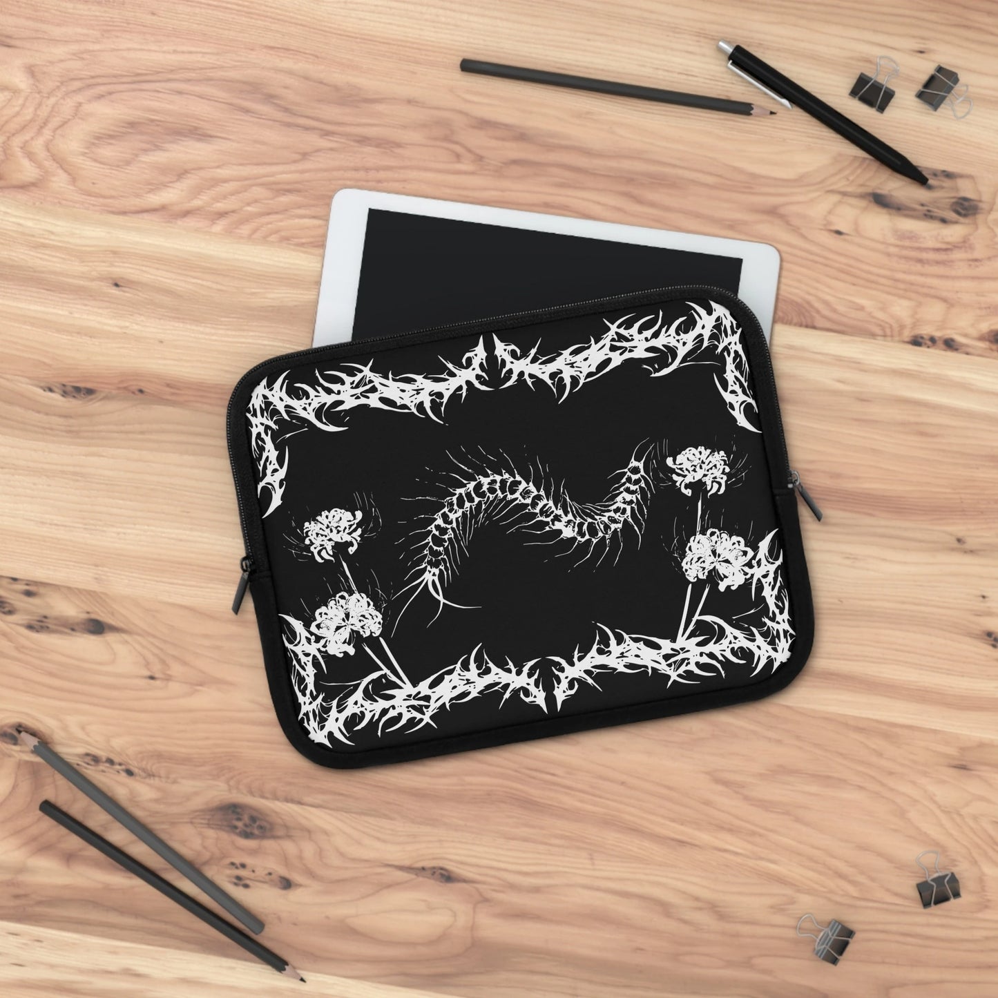 Gothic Centipede Laptop Sleeve — Dark Alt Art Computer Cover