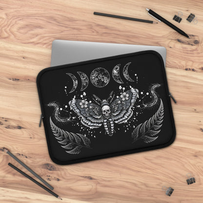 Gothic Moth Laptop Sleeve — Witchy Dark Laptop Cover