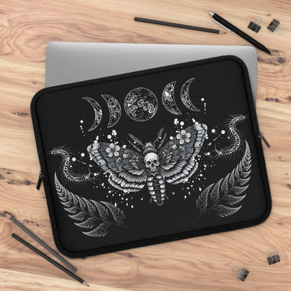 Gothic Moth Laptop Sleeve — Witchy Dark Laptop Cover