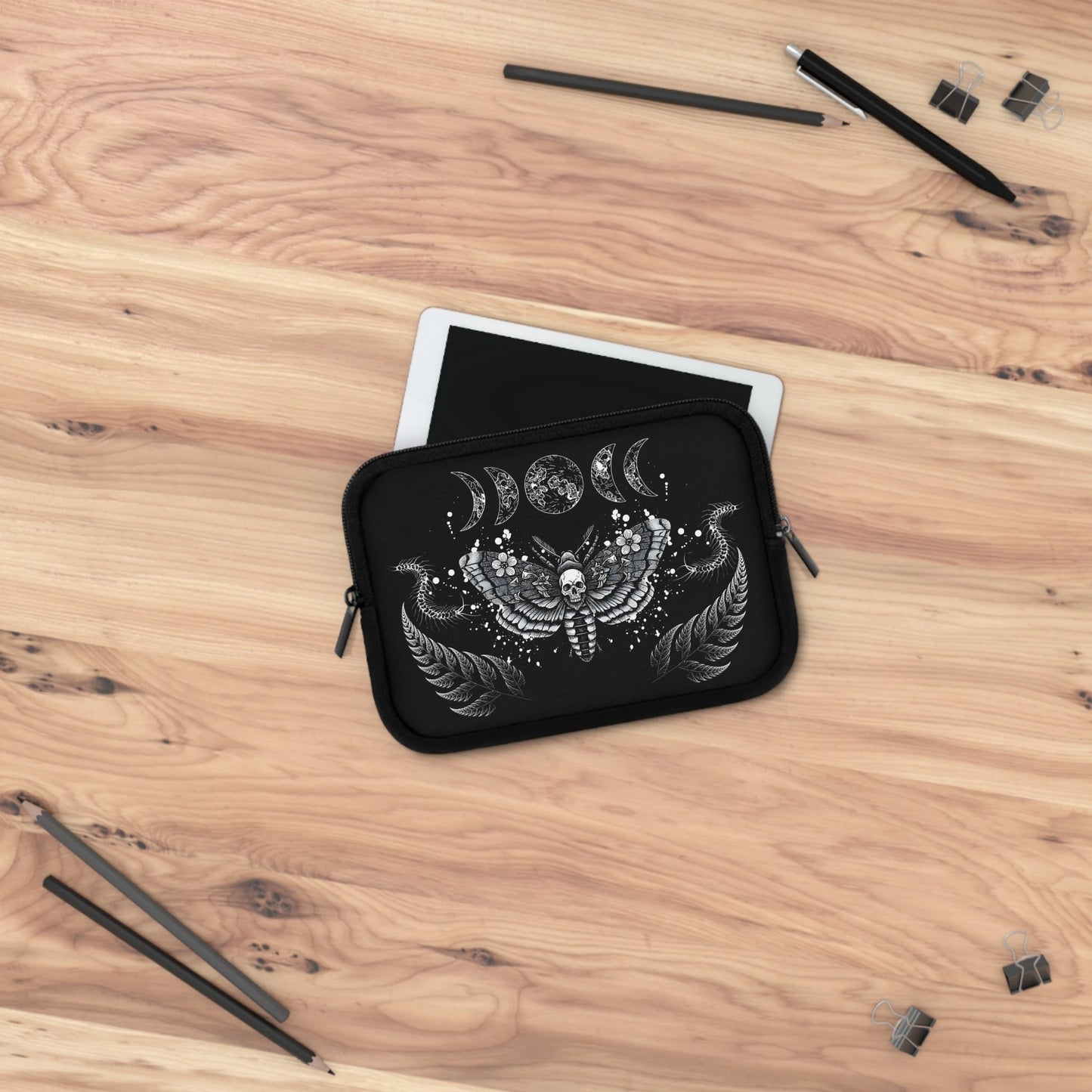 Gothic Moth Laptop Sleeve — Witchy Dark Laptop Cover