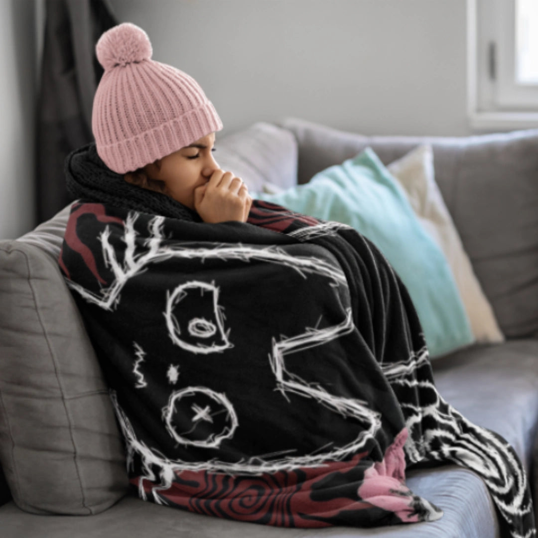 Gothic Cat Velveteen Plush Blanket