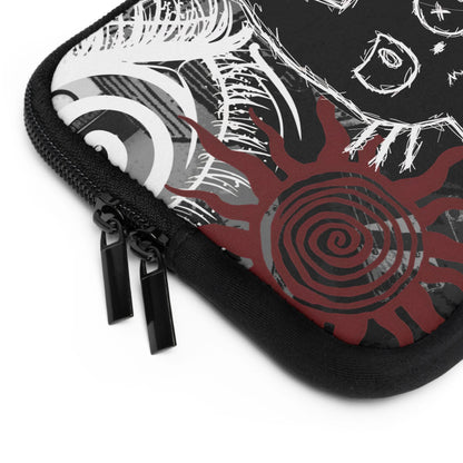 Creepy Cute Cat Laptop Sleeve — Gothic Grunge Aesthetic Case