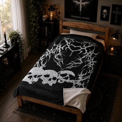 Gothic Skulls Velveteen Plush Blanket