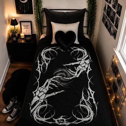 Gothic Skeleton Velveteen Plush Blanket
