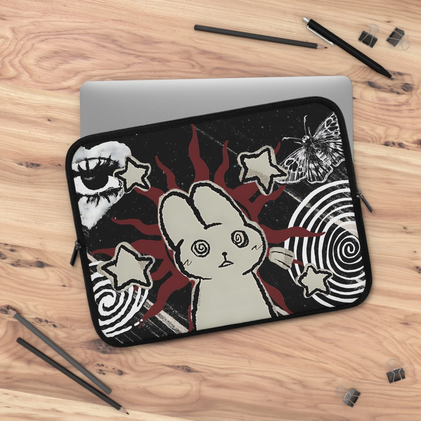 Trippy Bunny Laptop Sleeve — Indie Grunge Alt Aesthetic Bag