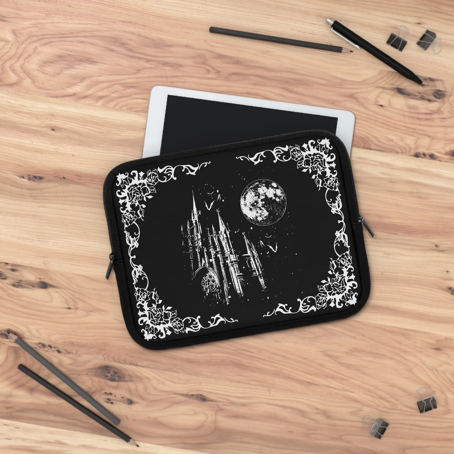 Gothic Castle Laptop Sleeve — Dark Fantasy Witchy Notebook Cover