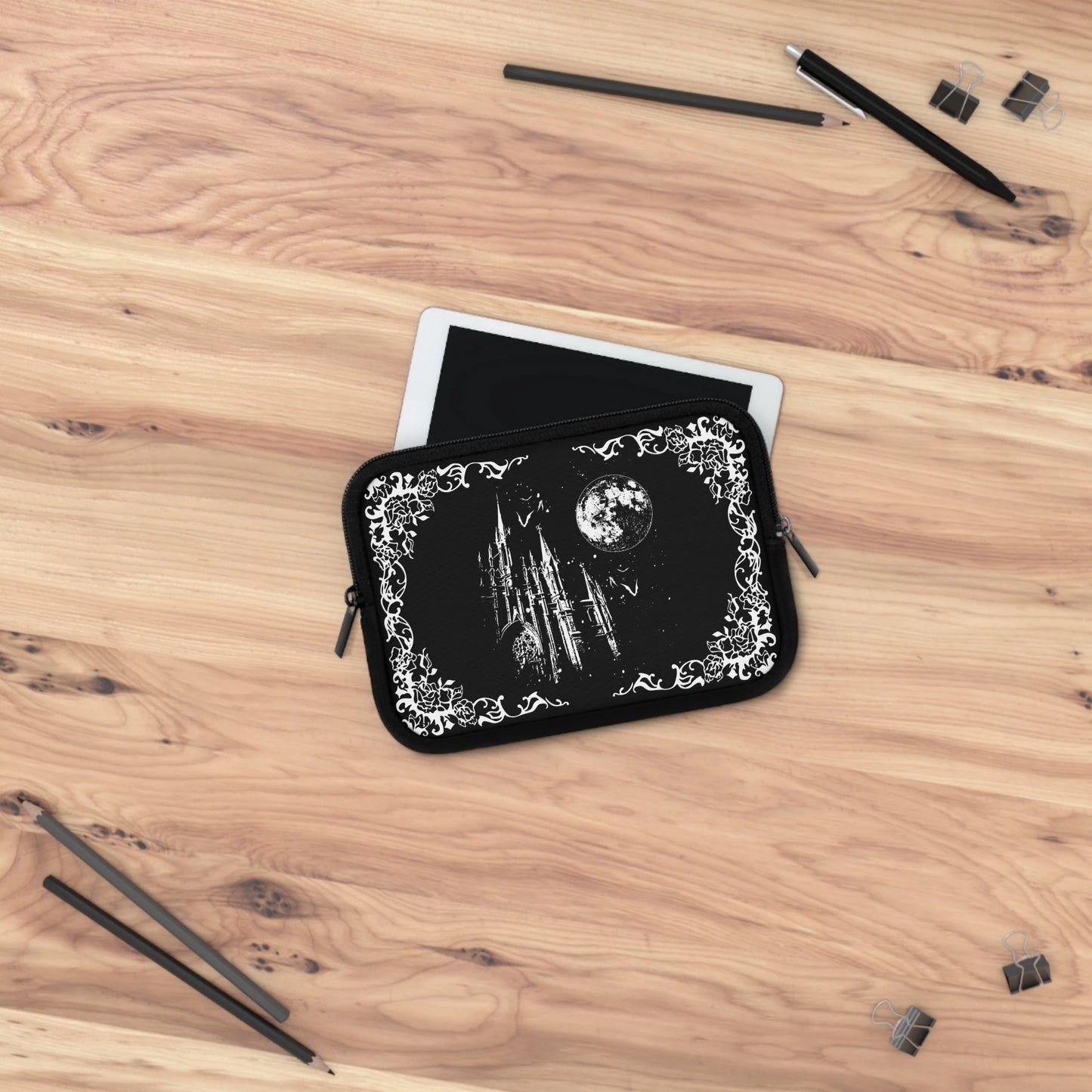 Gothic Castle Laptop Sleeve — Dark Fantasy Witchy Notebook Cover