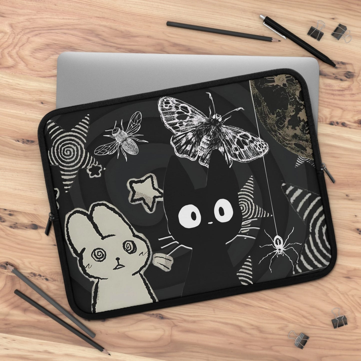 Cat & Bunny Laptop Sleeve — Emo Kawaii Alt Aesthetic Case