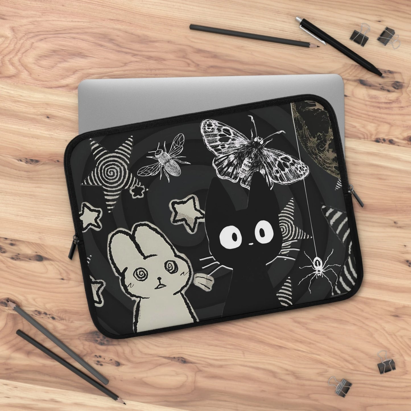 Cat & Bunny Laptop Sleeve — Emo Kawaii Alt Aesthetic Case