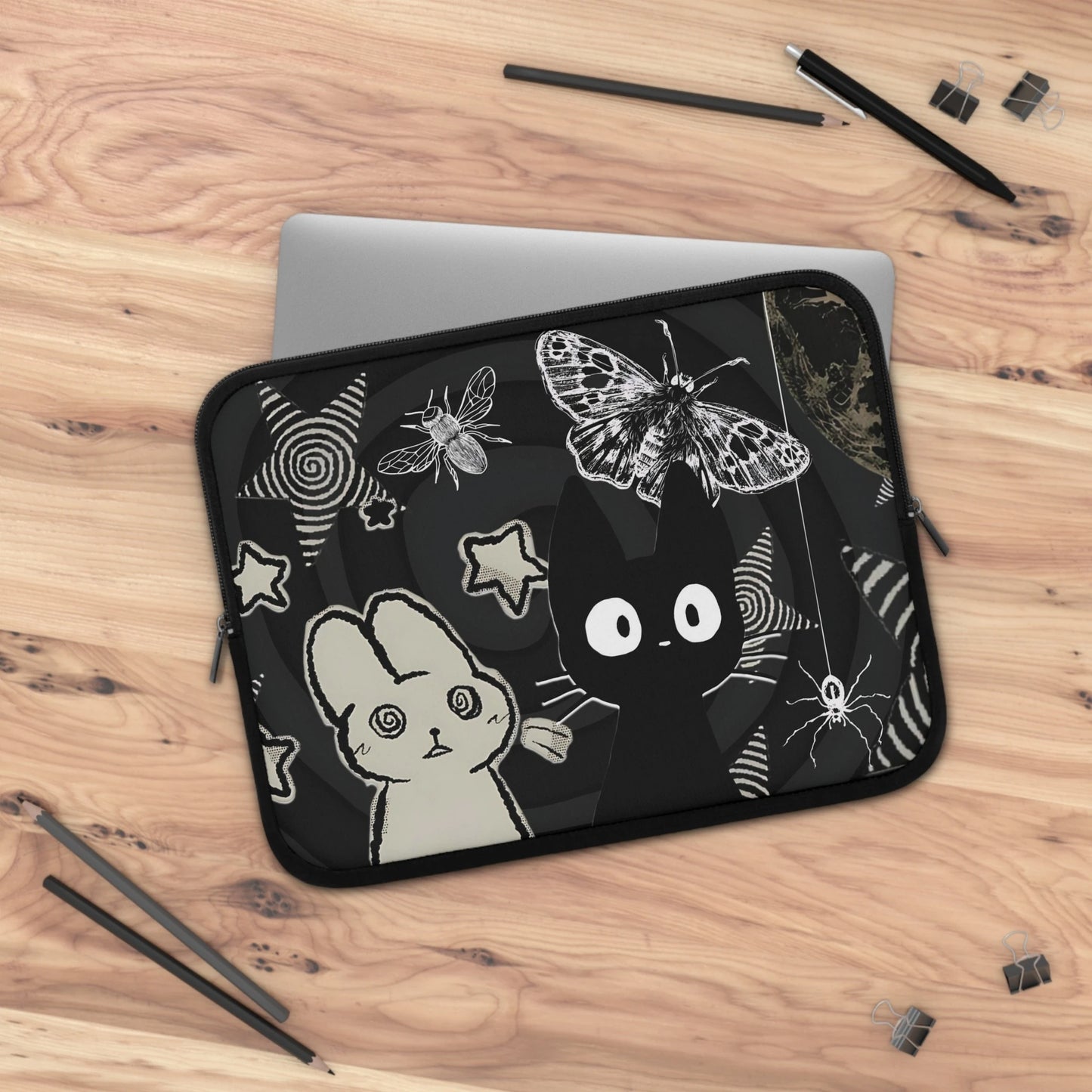 Cat & Bunny Laptop Sleeve — Emo Kawaii Alt Aesthetic Case
