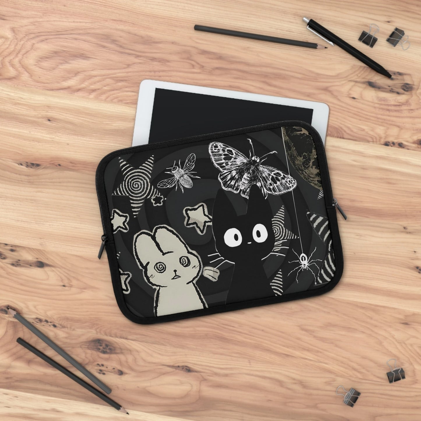 Cat & Bunny Laptop Sleeve — Emo Kawaii Alt Aesthetic Case