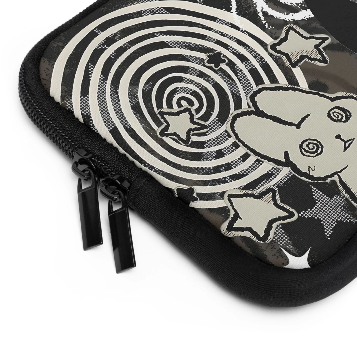 Trippy Bunny & Cat Laptop Sleeve — Alt Gothic Aesthetic Cover