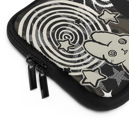 Trippy Bunny & Cat Laptop Sleeve — Alt Gothic Aesthetic Cover
